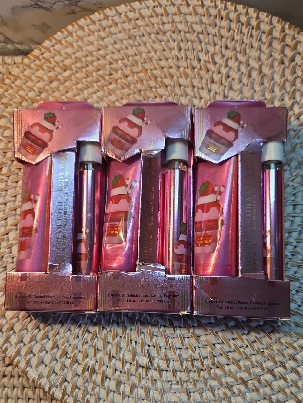 3 Pink Strawberry Lip Balm & Gloss Duo - Hydrating Gloss and Balm